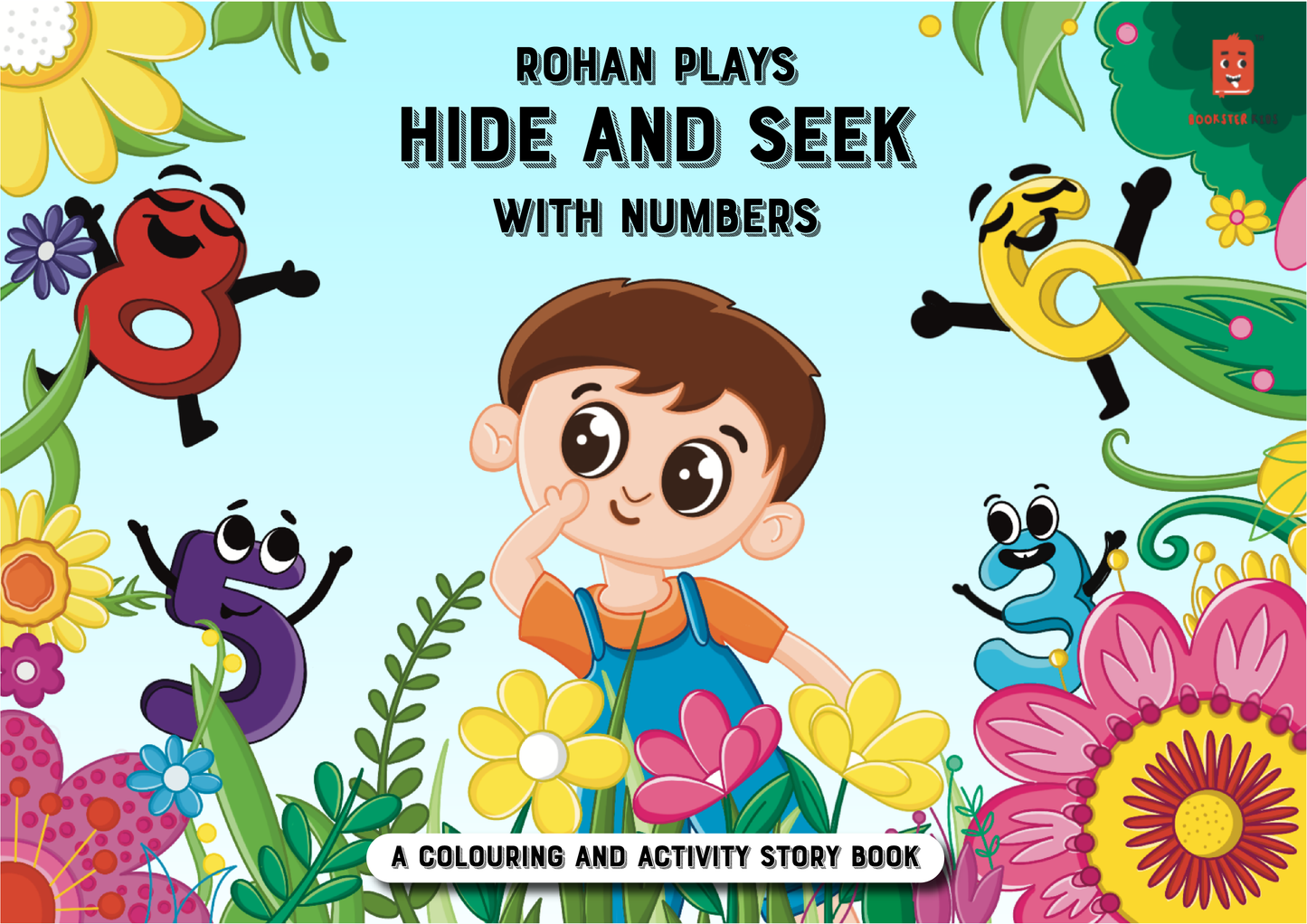 Child plays Hide and Seek with Numbers Activity Book