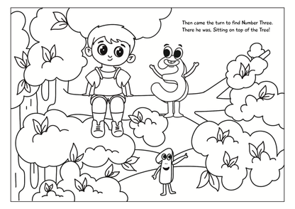 Child plays Hide and Seek with Numbers Activity Book