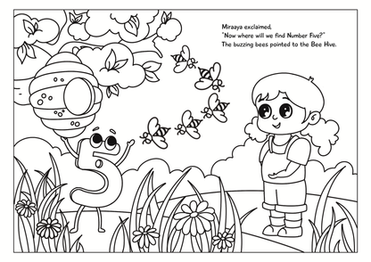 Child plays Hide and Seek with Numbers Activity Book