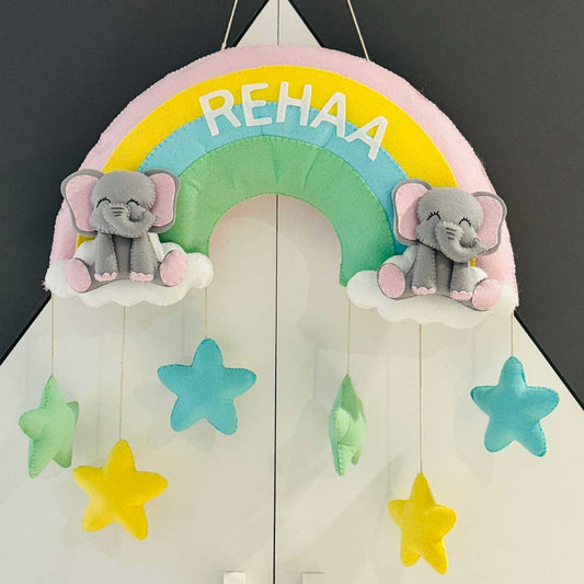 Elephants Rainbow Name Bunting