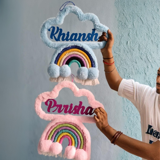 Personalised Rainbow Cloud Wall Hanging