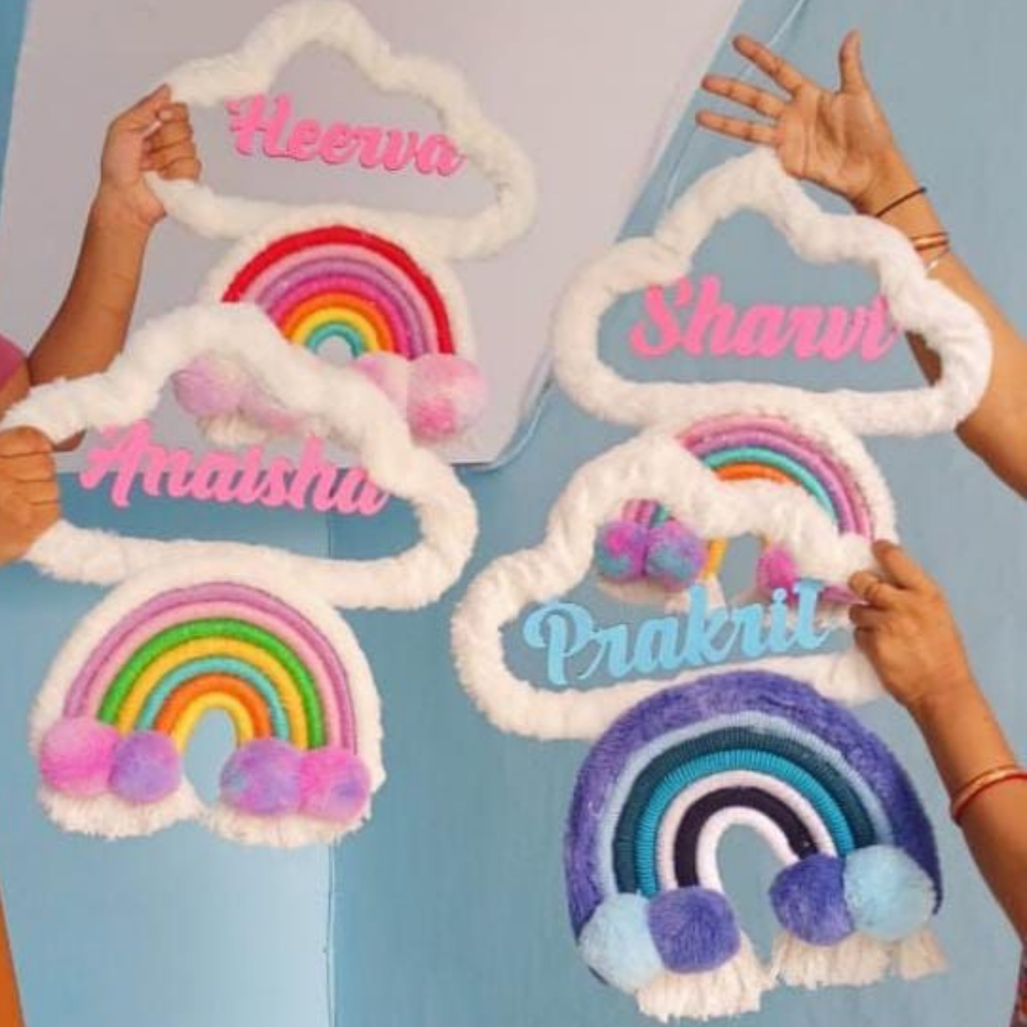 Personalised Rainbow Cloud Wall Hanging