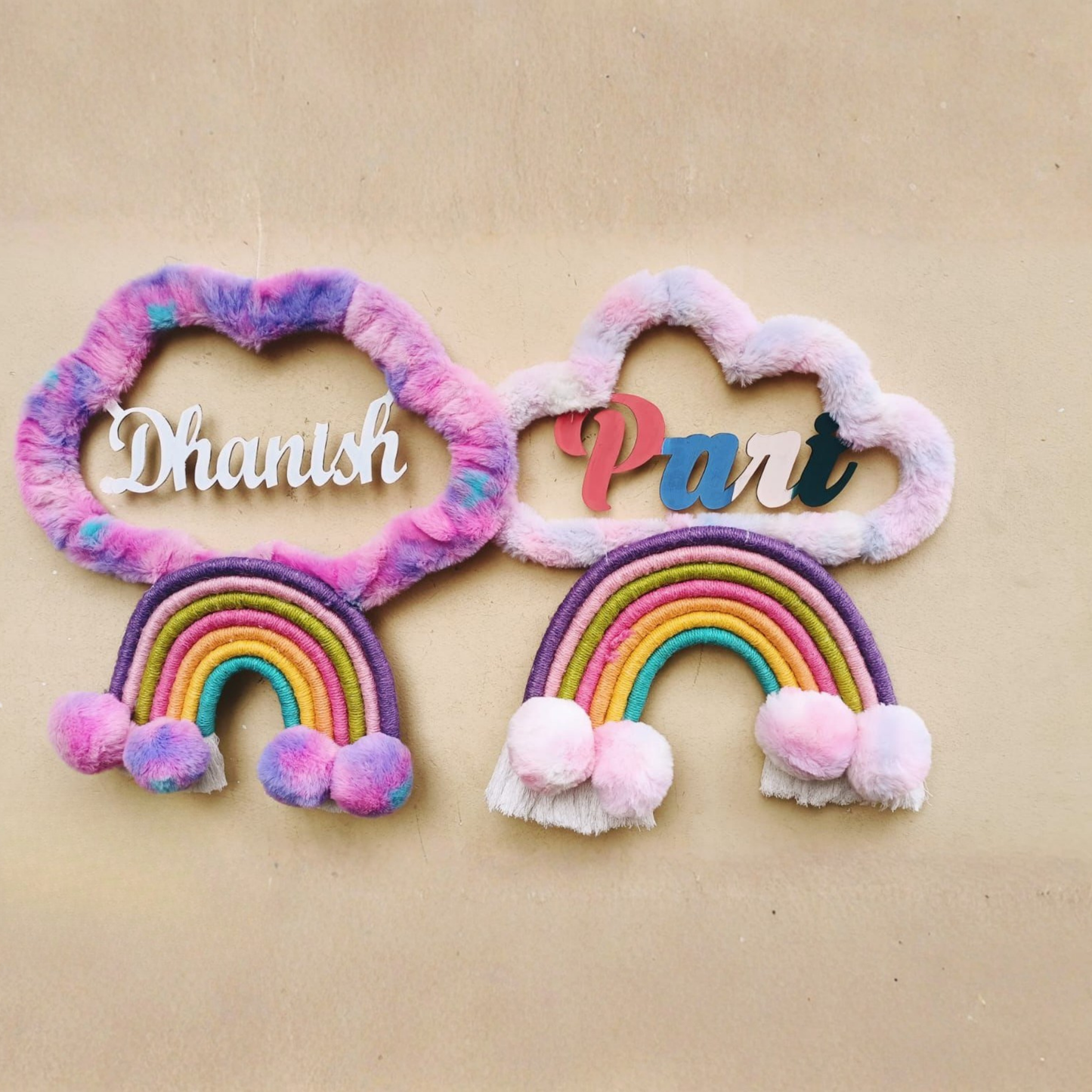 Personalised Rainbow Cloud Wall Hanging