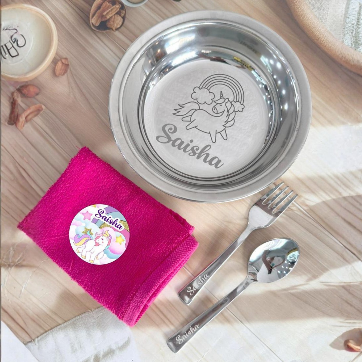 Personalised Steel Bowl set