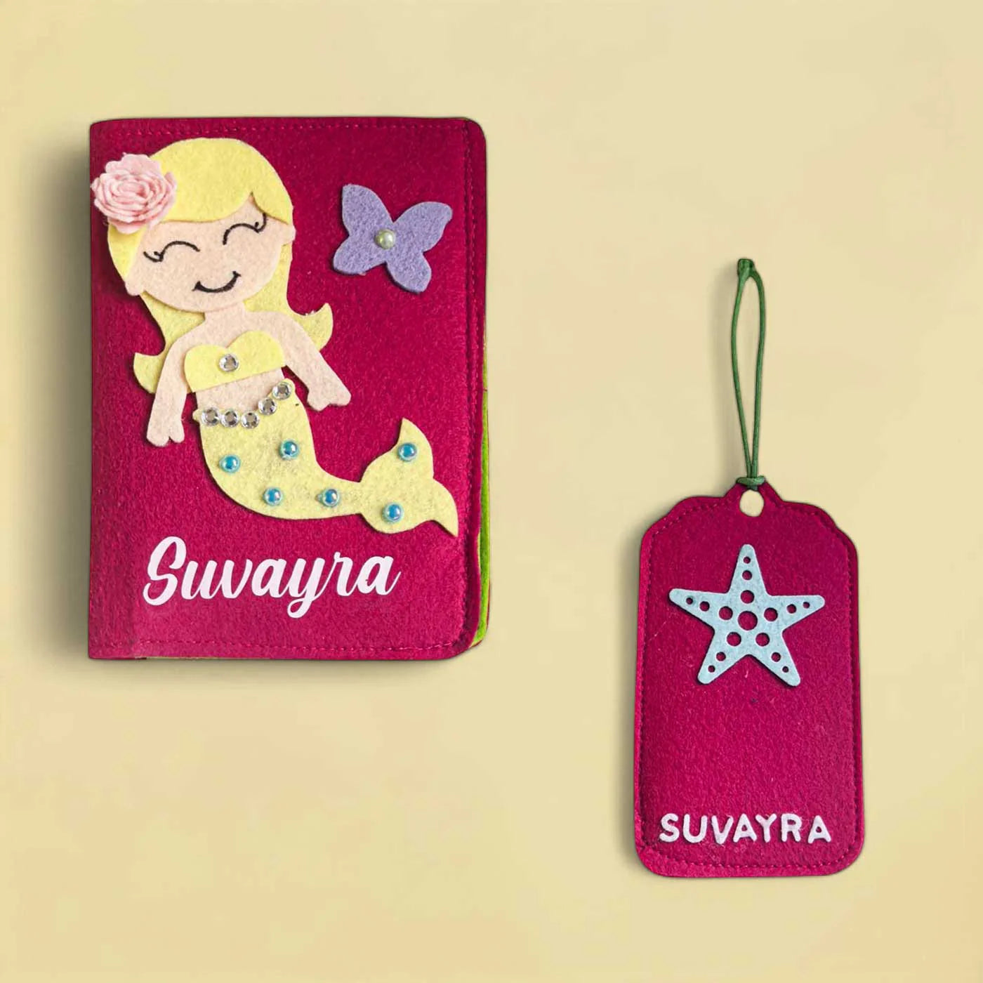 Personalised Felt Passport Holder and Bag Tag