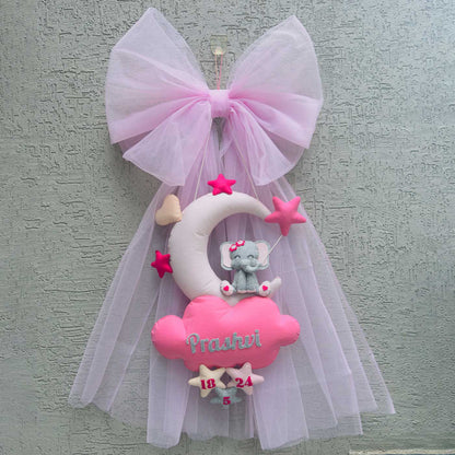 Ellie On The Cloud Bow Felt Name Bunting