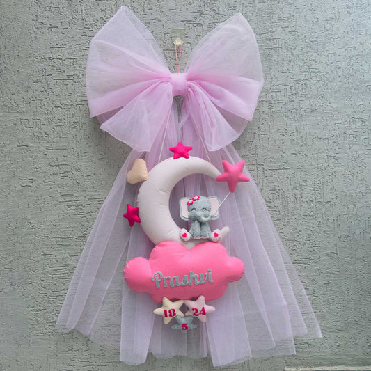 Ellie On The Cloud Bow Felt Name Bunting
